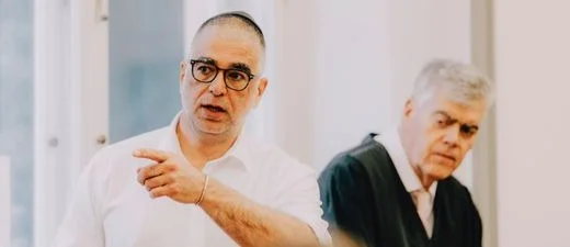 Defendant in German courtroom