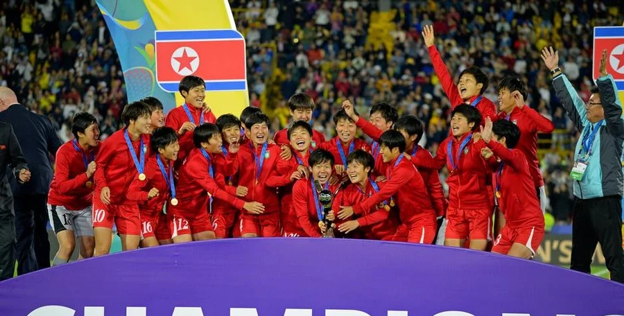North Korean women football players