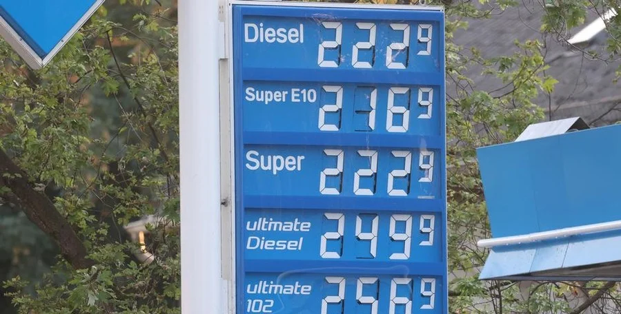 Car fueling at gas station