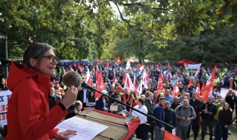 German union leader speaks