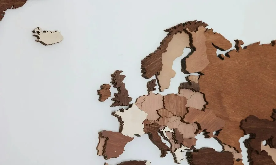 Diverse people in European city