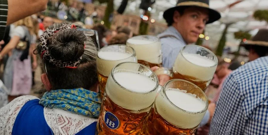 Oktoberfest beer tent crowd