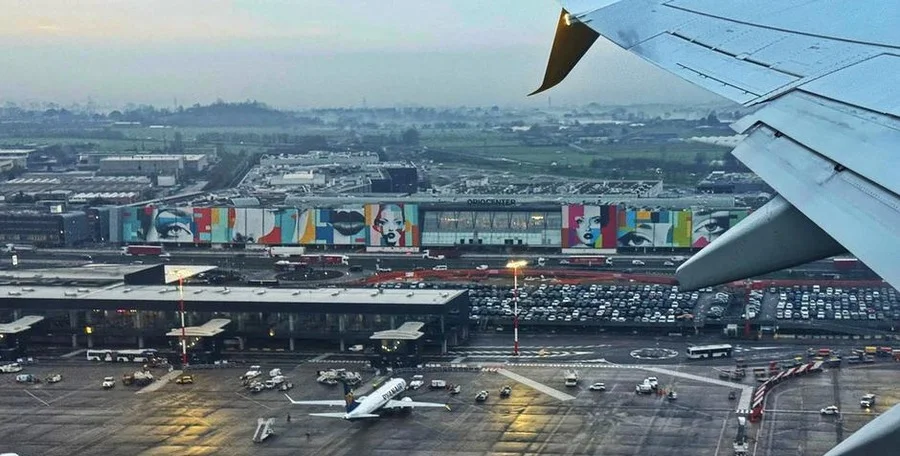Planes on runway, airport