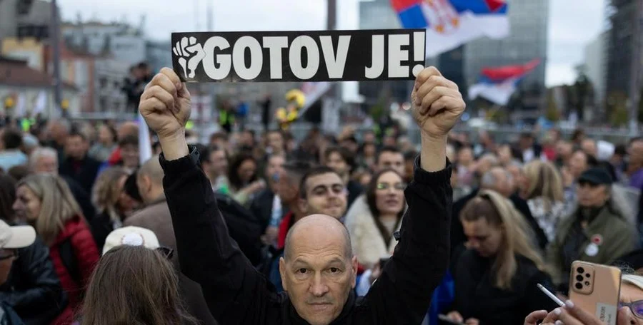 Massive rally in Belgrade
